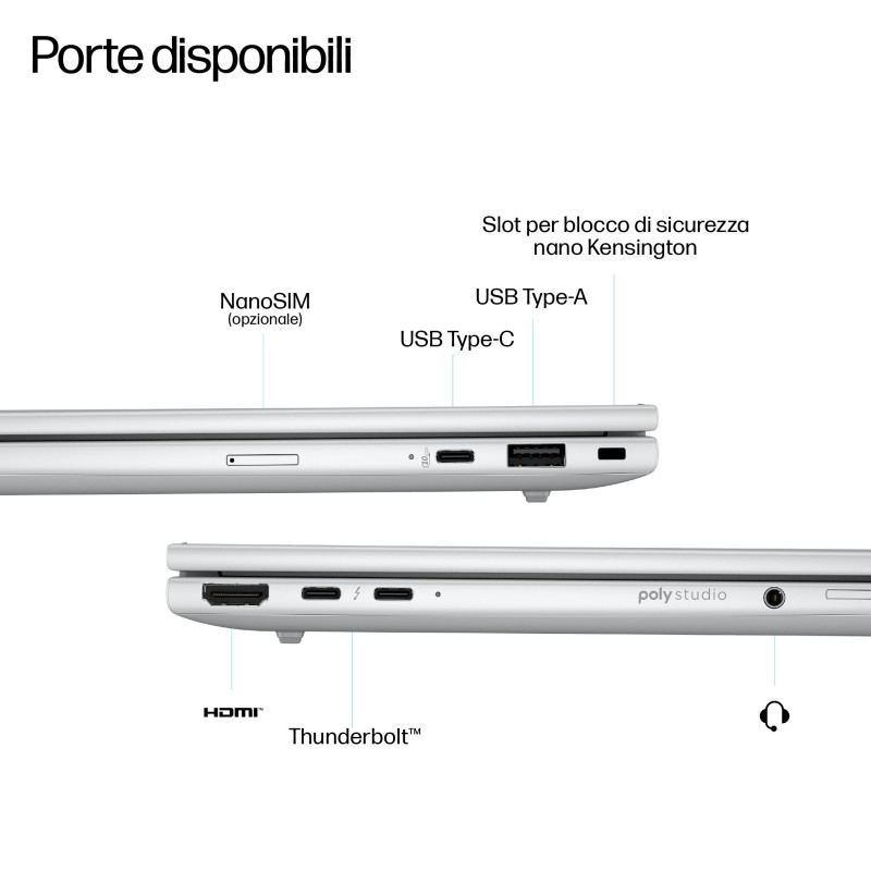 HP EliteBook 8 G1i Next Gen AI PC Wolf Pro Security Edition Copilot+ PC Intel Core Ultra 5 226V Computer portatile 40,6 cm