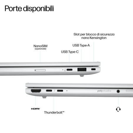 HP EliteBook 8 G1i Next Gen AI PC Wolf Pro Security Edition Copilot+ PC Intel Core Ultra 5 226V Computer portatile 40,6 cm