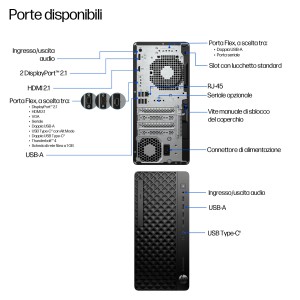 HP E07K7AT PC stazione di lavoro Intel Core Ultra 7 265 32 GB DDR5-SDRAM 1 TB SSD Windows 11 Pro Tower AI PC
