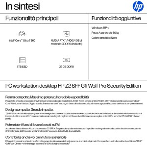 HP Z2 SFF G1i Workstation Wolf Pro Security Edition Intel Core Ultra 7 265 32 GB DDR5-SDRAM 1 TB SSD NVIDIA RTX A400 Windows 11