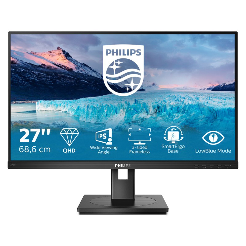 Philips S Line 275S1AE 00 Monitor PC 68,6 cm (27") 2560 x 1440 Pixel 2K Ultra HD LCD Nero