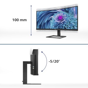 Philips E Line 346E2CUAE 00 Monitor PC 86,4 cm (34") 3440 x 1440 Pixel Wide Quad HD+ LCD Nero