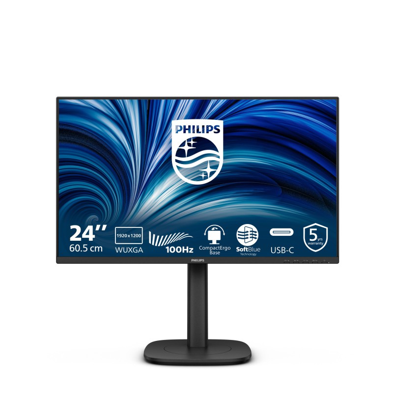 Philips Serie 3000 24B2N3200D 00 Monitor PC 61,2 cm (24.1") 1920 x 1200 Pixel WUXGA LCD Nero