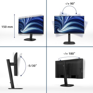 Philips Serie 3000 24B2U3301 00 Monitor PC 60,5 cm (23.8") 1920 x 1080 Pixel Full HD LCD Nero