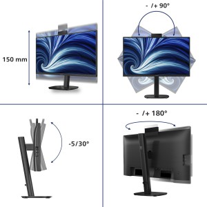 Philips Serie 3000 24B2U3301H 00 Monitor PC 60,5 cm (23.8") 1920 x 1080 Pixel Full HD LCD Nero