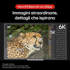 LG 32U990A Monitor UltraFine evo 6K Thunderbolt 5 Nano IPS Black 32"
