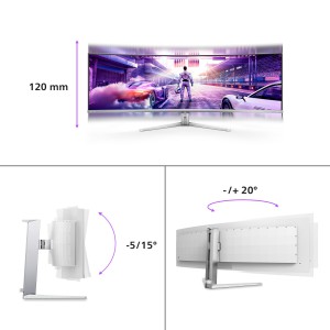 Philips Evnia 8000 49M2C8900 00 Monitor PC 124,2 cm (48.9") 5120 x 1440 Pixel Dual QHD QD-OLED Bianco