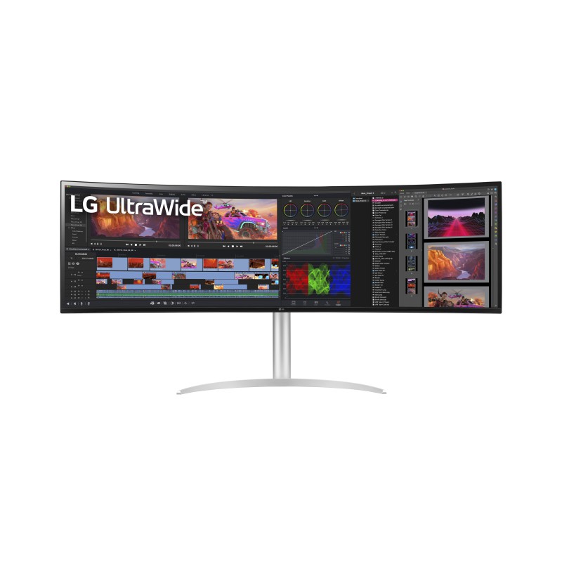 LG 49WQ95C-W Monitor PC 124,5 cm (49") 5120 x 1440 Pixel UltraWide Dual Quad HD LCD Nero, Argento