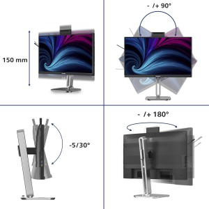 Philips Serie 4000 24B2U4301H 00 Monitor PC 60,5 cm (23.8") 1920 x 1080 Pixel Full HD LCD Grigio