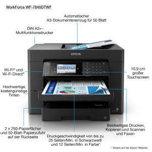 Epson WorkForce Pro WorkForce WF-7840DTWF stampante A3 multifunzione inkjet a cartucce