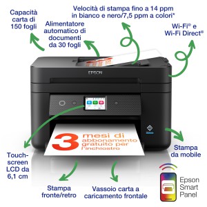 Epson WorkForce WF-2960DWF stampante multifunzione inkjet a cartucce