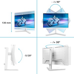 Philips Evnia 6000 27M2N6501L 00 Monitor PC 67,3 cm (26.5") 2560 x 1440 Pixel Quad HD QD-OLED Bianco
