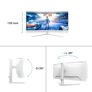 Philips Evnia 5000 34M2C5501A 00 Monitor PC 86,4 cm (34") 3440 x 1440 Pixel Wide Quad HD LCD Bianco