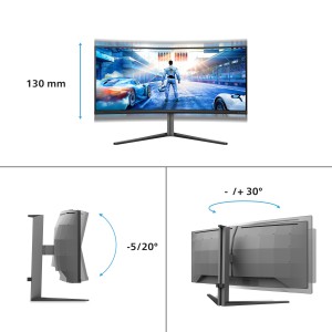 Philips Evnia 6000 34M2C6500 00 Monitor PC 86,4 cm (34") 3440 x 1440 Pixel Wide Quad HD QD-OLED Grigio