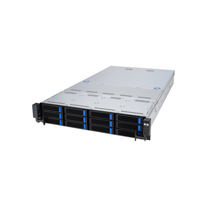 ASUS RS520A-E12-RS12U Socket SP5 Armadio (2U) Nero, Acciaio