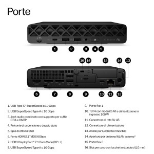HP E0AC4AT PC stazione di lavoro Copilot+ PC Intel Core Ultra 5 16 GB DDR5-SDRAM 512 GB SSD Windows 11 Pro Mini PC AI PC