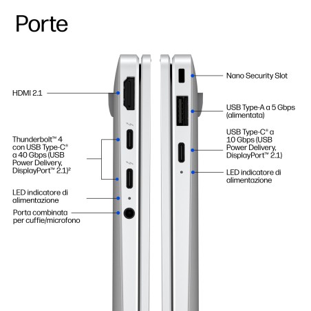 HP E4LH3AT laptop Copilot+ PC AMD Ryzen AI 5 Computer portatile 35,6 cm (14") 3K 16 GB LPDDR5x-SDRAM 512 GB SSD Wi-Fi 7