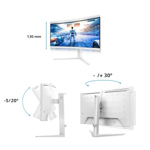 Philips 34IN 21 9 FAST VA 200HZ 3440X14 40 HAS 130MM HDMI X 2X 2.0 DP X Monitor PC 86,4 cm (34") 3440 x 1440 Pixel Bianco