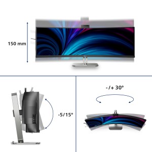 Philips 49B2U6900CH 00 Monitor PC 124 cm (48.8") 5120 x 1440 Pixel Dual QHD LCD Nero