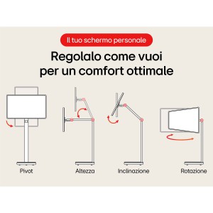 LG Swing 32U889SA Schermo Personale 32" 4K Touch, base con rotelle, webOS