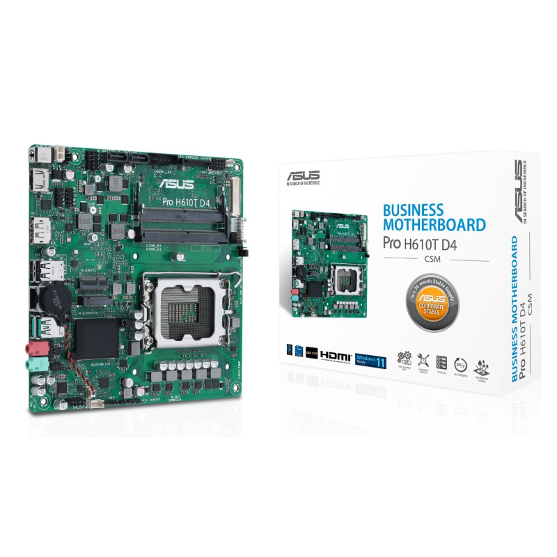 ASUS Pro H610T D4-CSM Intel H610 LGA 1700 Thin Mini ITX