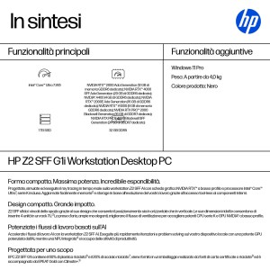 HP E26G9ET PC stazione di lavoro 265 32 GB DDR5-SDRAM 1 TB SSD Windows 11 Pro SFF AI Workstation, AI PC Nero