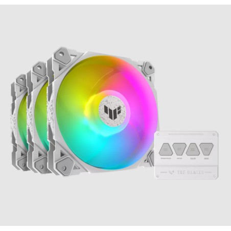 ASUS TUF GAMING TF120 ARGB WHITE EDITION 3IN1 Case per computer Ventilatore 12 cm Bianco 3 pz
