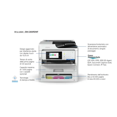 Epson WorkForce Pro EM-C800RDWF Printer